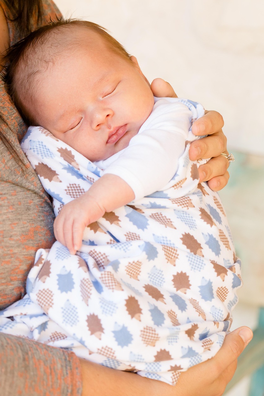 Caring nanny with child